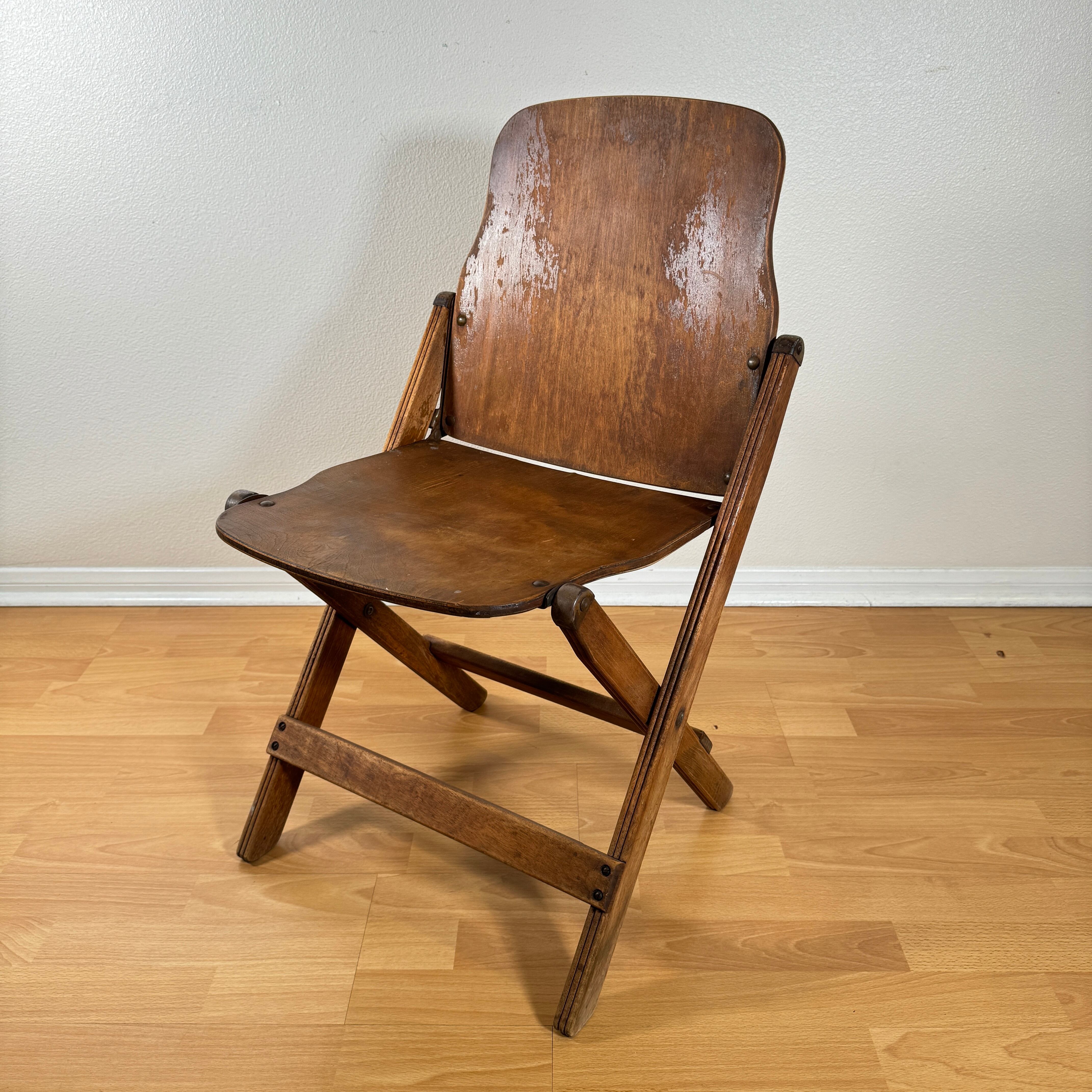 #1323 アメリカ ビンテージ 木製 フォールディング チェア