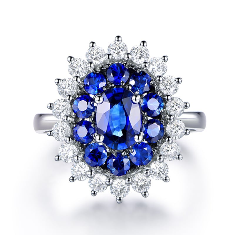 K18 Pt900 サファイア リング 11号 3.31g 