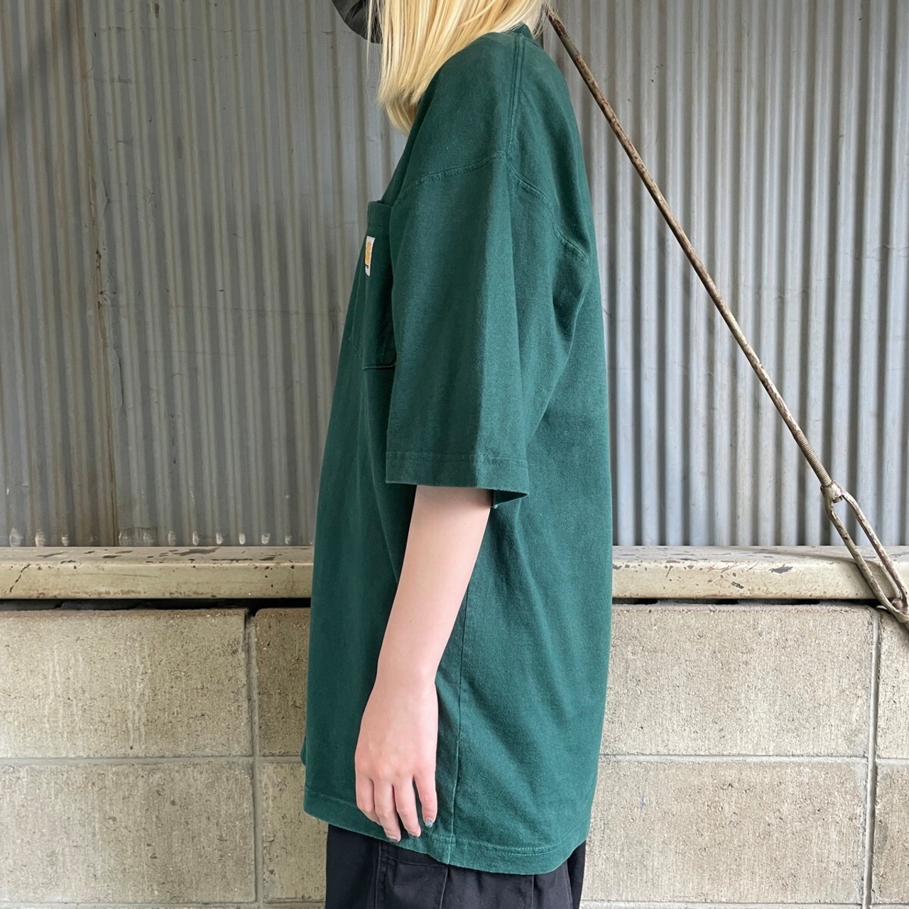 Carhartt カーハート ポケットTシャツ メンズM 古着 ポケT グリーン 緑 