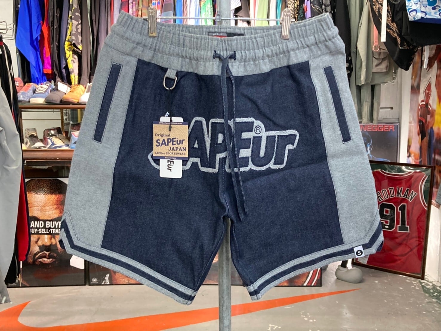 SAPEur DENIM BASKETBALL SHORTS SMALL INDIGO 70KD4427 | BRAND 
