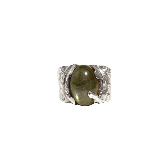 [R023] Silver 925 Nature stone ring (labradorite)