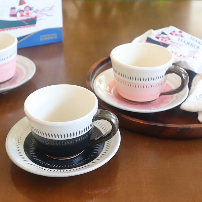 小石原焼 蔵人窯 色カップ＆ソーサー Koishiwara-yaki Colored cup and