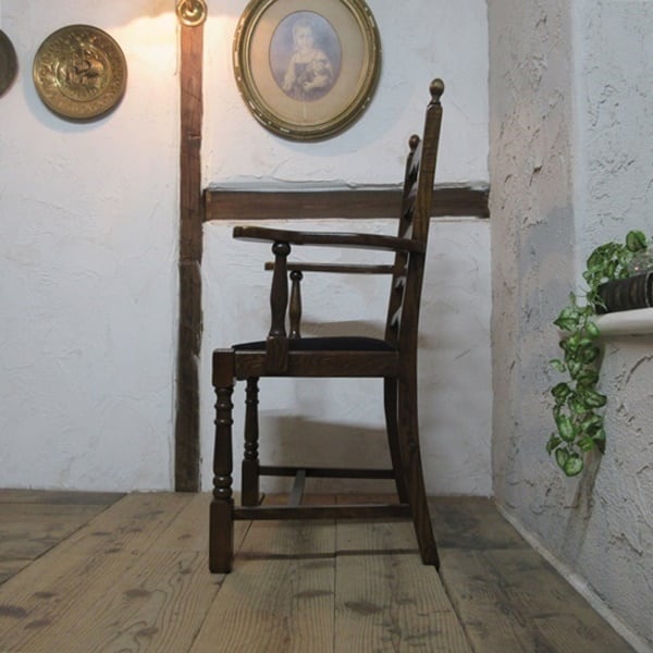 イギリス アンティーク 家具 アームチェア ダイニングチェア 椅子 イス