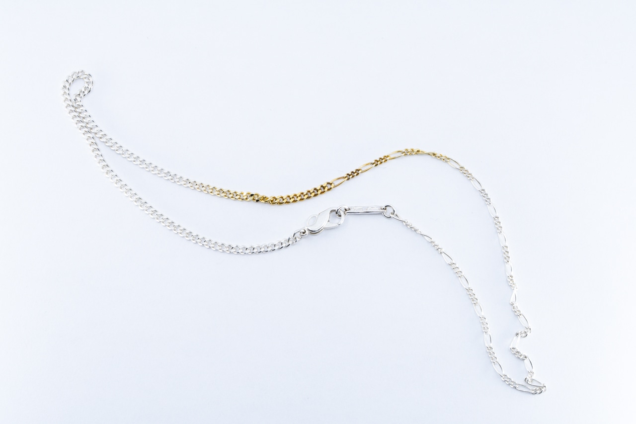 C-054 Interlock chain necklace(TYPE A)(45cm)( 24K Gradient Gold Plated)
