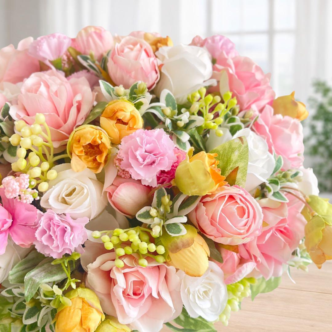 光触媒フラワー「スプリング・ルミナス」薔薇の贅沢グラデーションアレンジ Mサイズ 光触媒フラワー「スプリング・ルミナス」薔薇の贅沢グラデーション