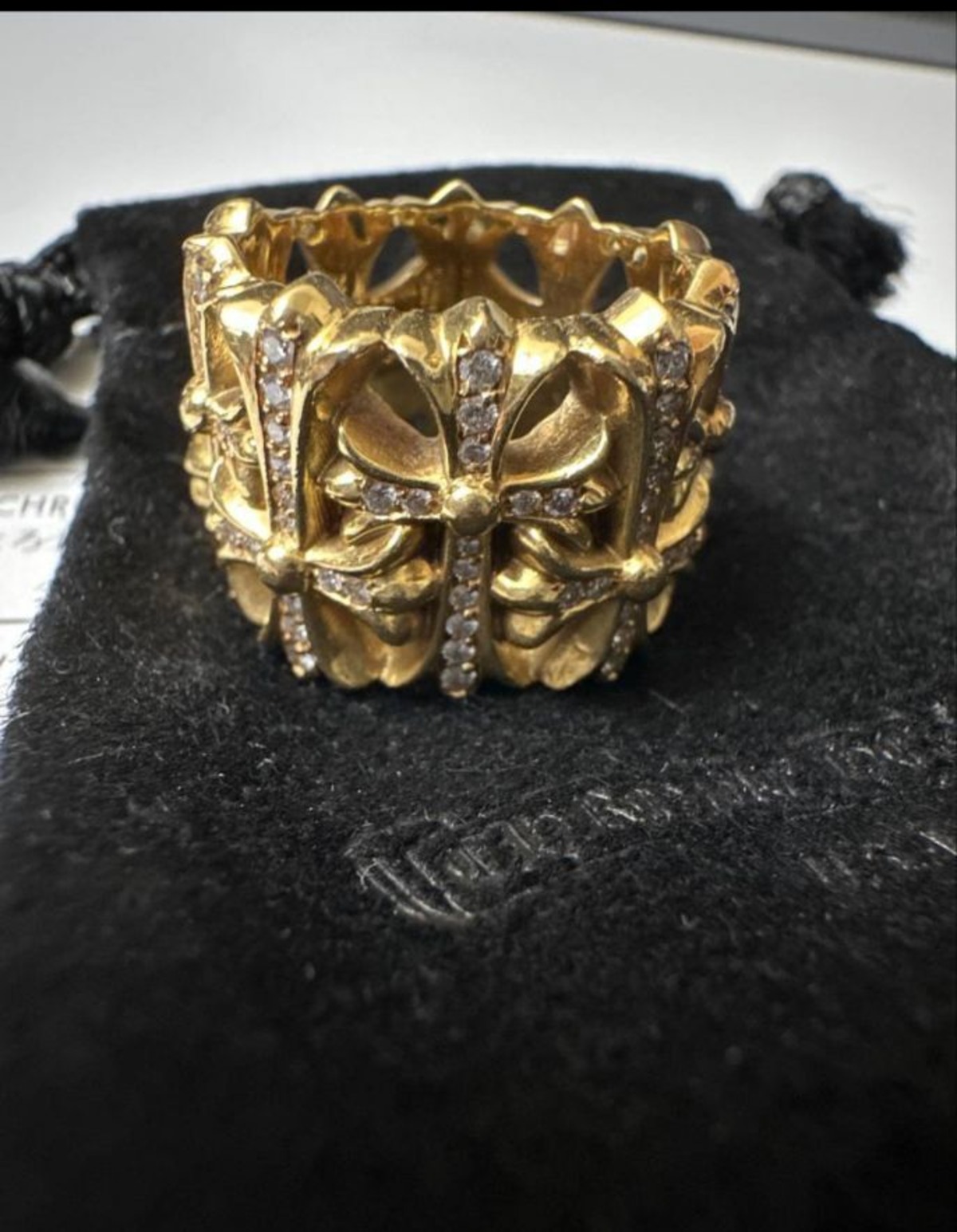 CHROME HEARTS クロムハーツ 22K CEMETERY P/D/セメタリークロス PAVE 