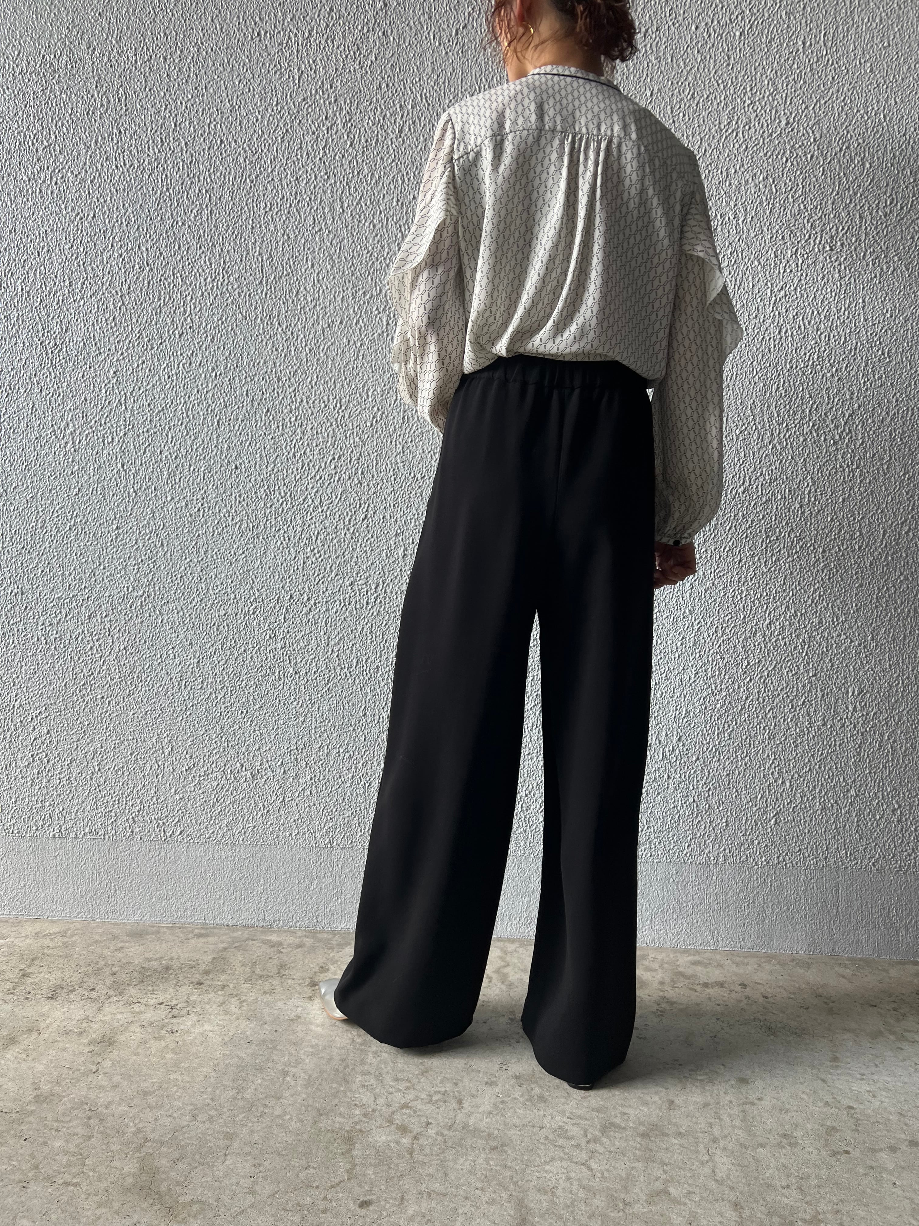 【PASSIONE】タック入りジョーゼットワイドパンツ 536610