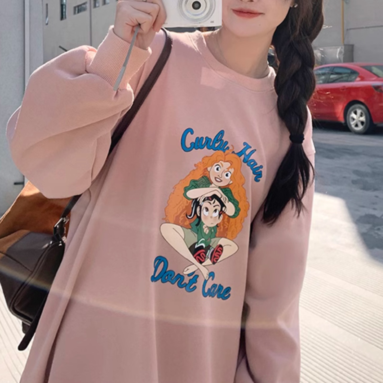 Age-Reducing Design Lace Patchwork Sweatshirt Dress 5008