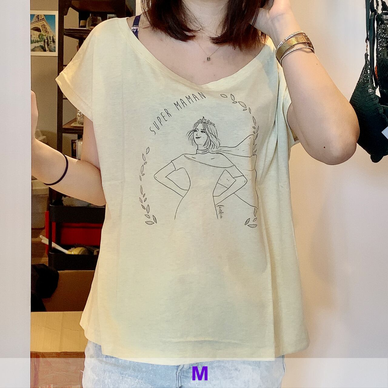 フランス製Tシャツ『SUPER MAMAN LOOSE JAUNE』 | passage [パサージュ] フランス直輸入のランジェリー・お洋服・雑貨
