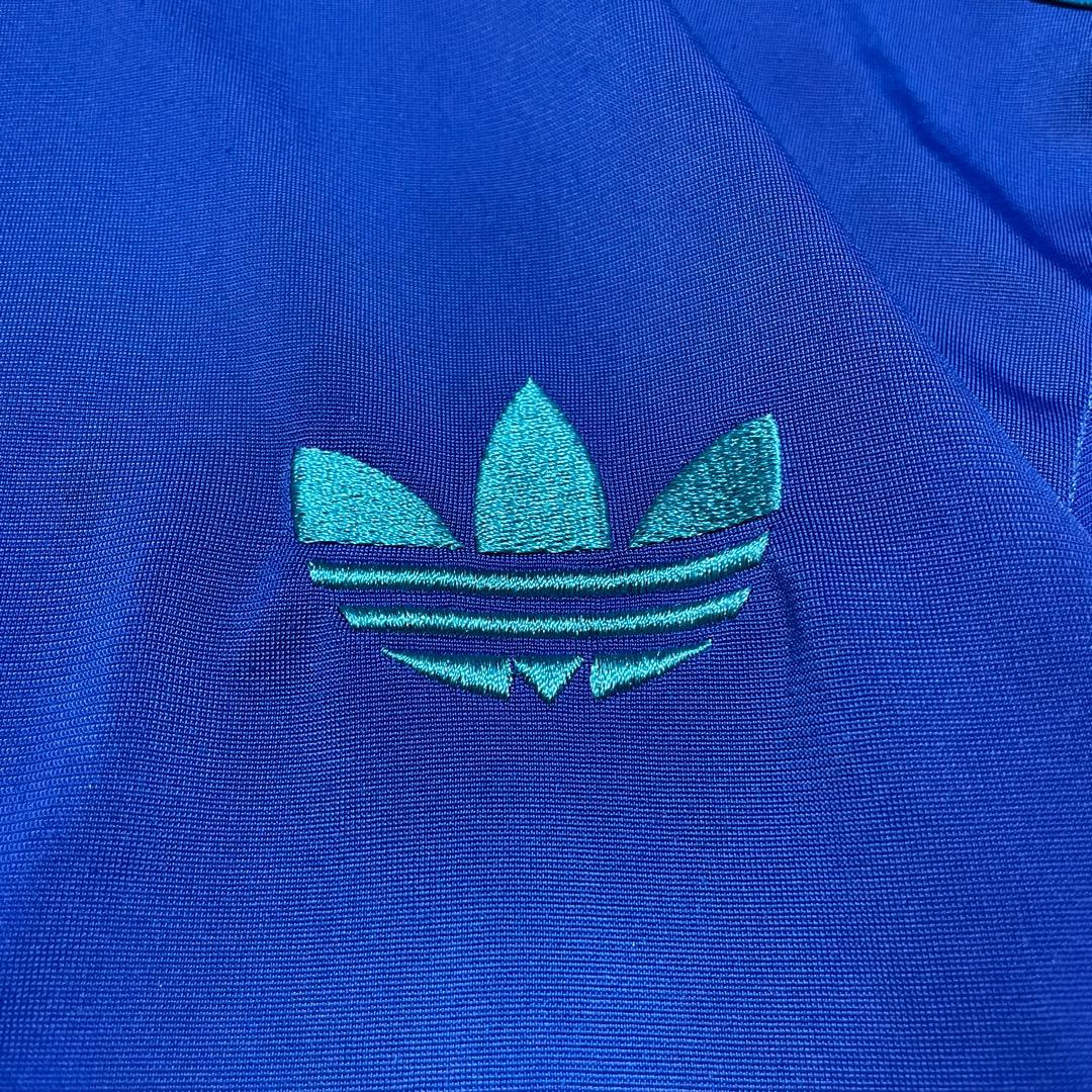 『美品』adidas 青 刺繍ファイヤーバードサイズM アディダス トラックジャケット ファイヤーバード 古着 刺繍 M 青