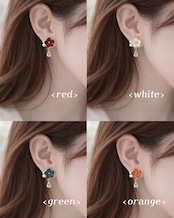 【各色1点】立命館守山高校コラボ【信楽焼】小花日和 陶器 ピアス イヤリング 伝統工芸 スタッド 小さめ