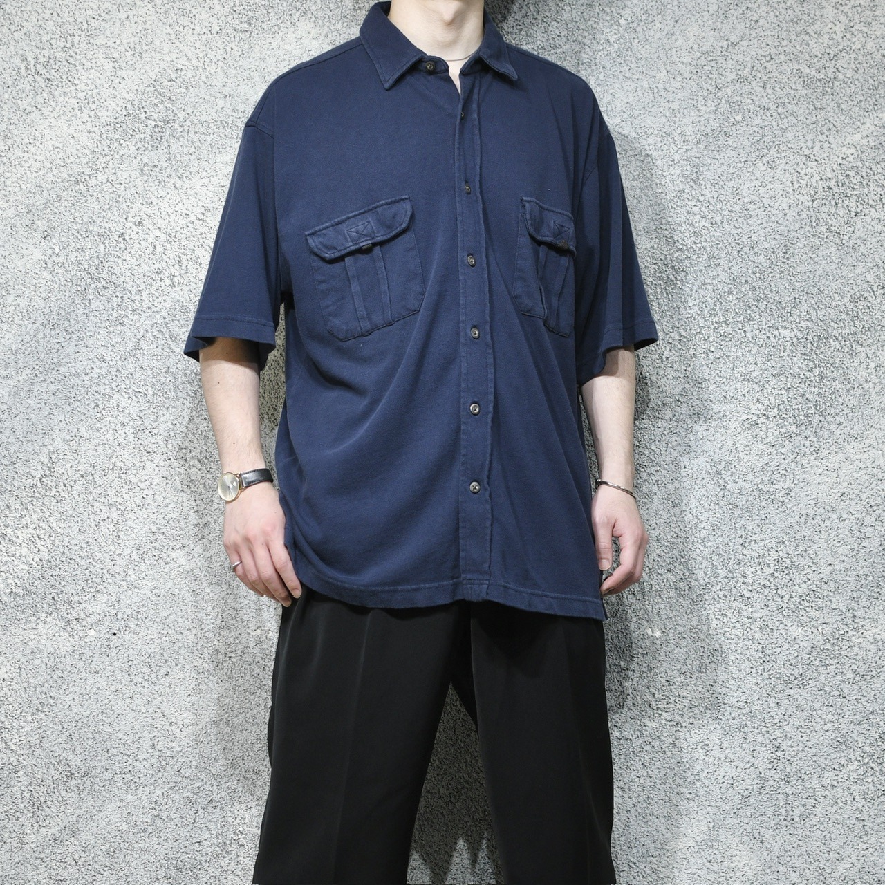 gimmick pocket cotton shirt