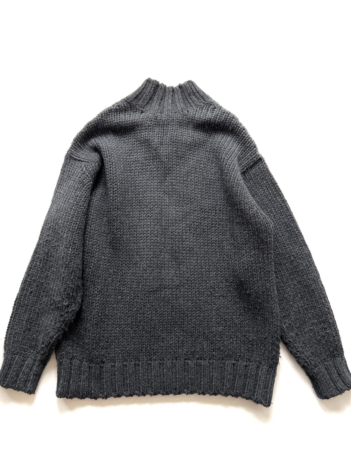 2020AW AURALEE SUPER FINE WOOL AIRY KNIT V-NECK P/O TOP CHARCOAL