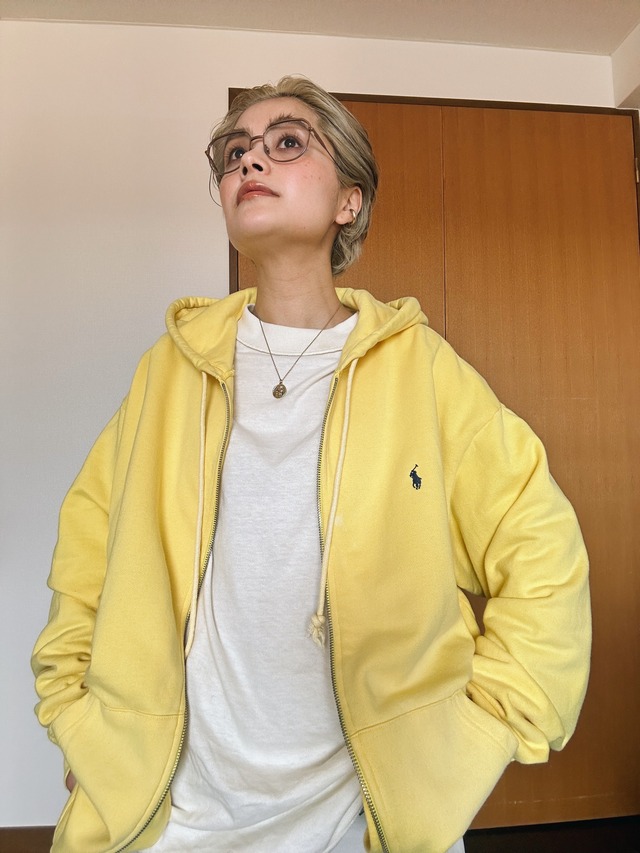 （CS1372）Polo Ralph Lauren zip-up hoodie (yellow)