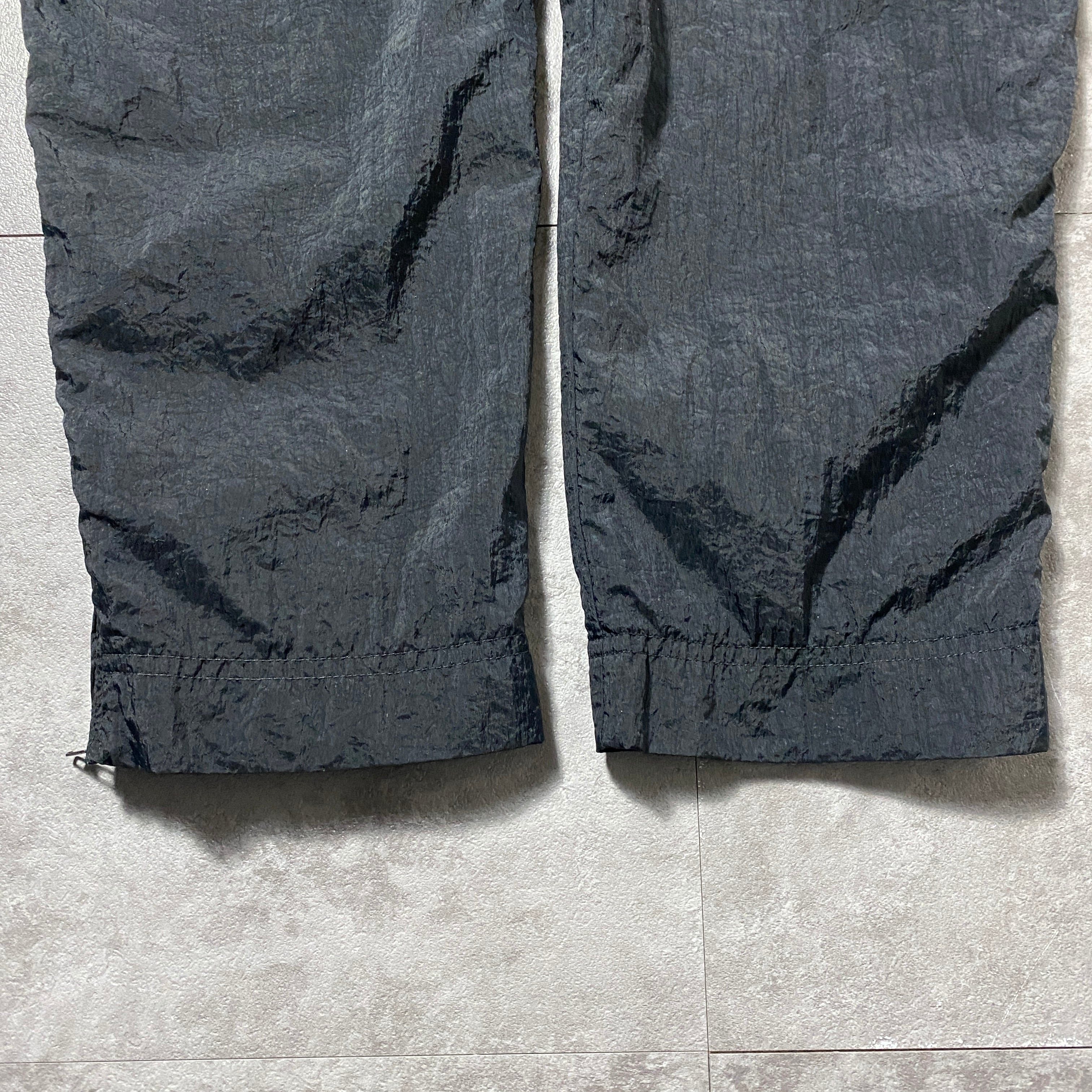 90's NIKE ナイキ 銀タグ 無地 ブラック 黒 ナイロン トラックパンツ