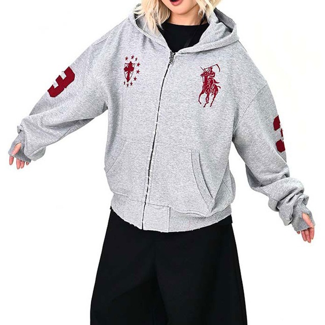 エンブレムナンバージップフーディ 2col   R01648