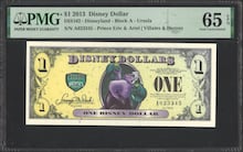 2013 A$1 DisneyDollar PMG65 EPQ DIS162 Ursula Prince Eric & Ariel
