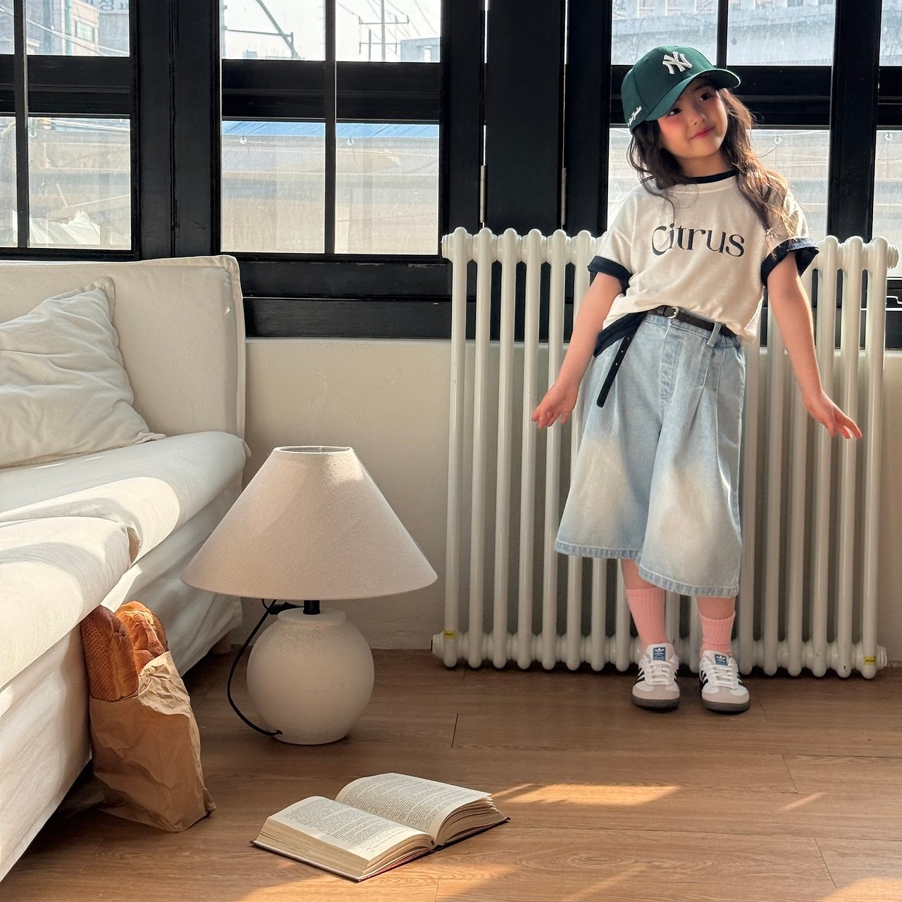 [ninibello] 225 Bermuda Pintuck Denim Pants +fee2 / [니니벨로] 225버뮤다핀턱데님팬츠