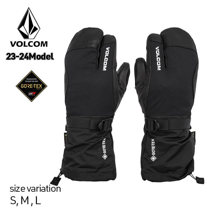 23-24 VOLCOM PROVOKE GORE-TEX MITT BLACK MILITARY ヴォルコム ボルコム グローブ ゴアテックス  スノーボード 3本指 ミトン 防寒 手袋 メンズ