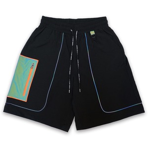 T.C.R REFLECTIVE TECHNO SHELL SHORTS - BLACK