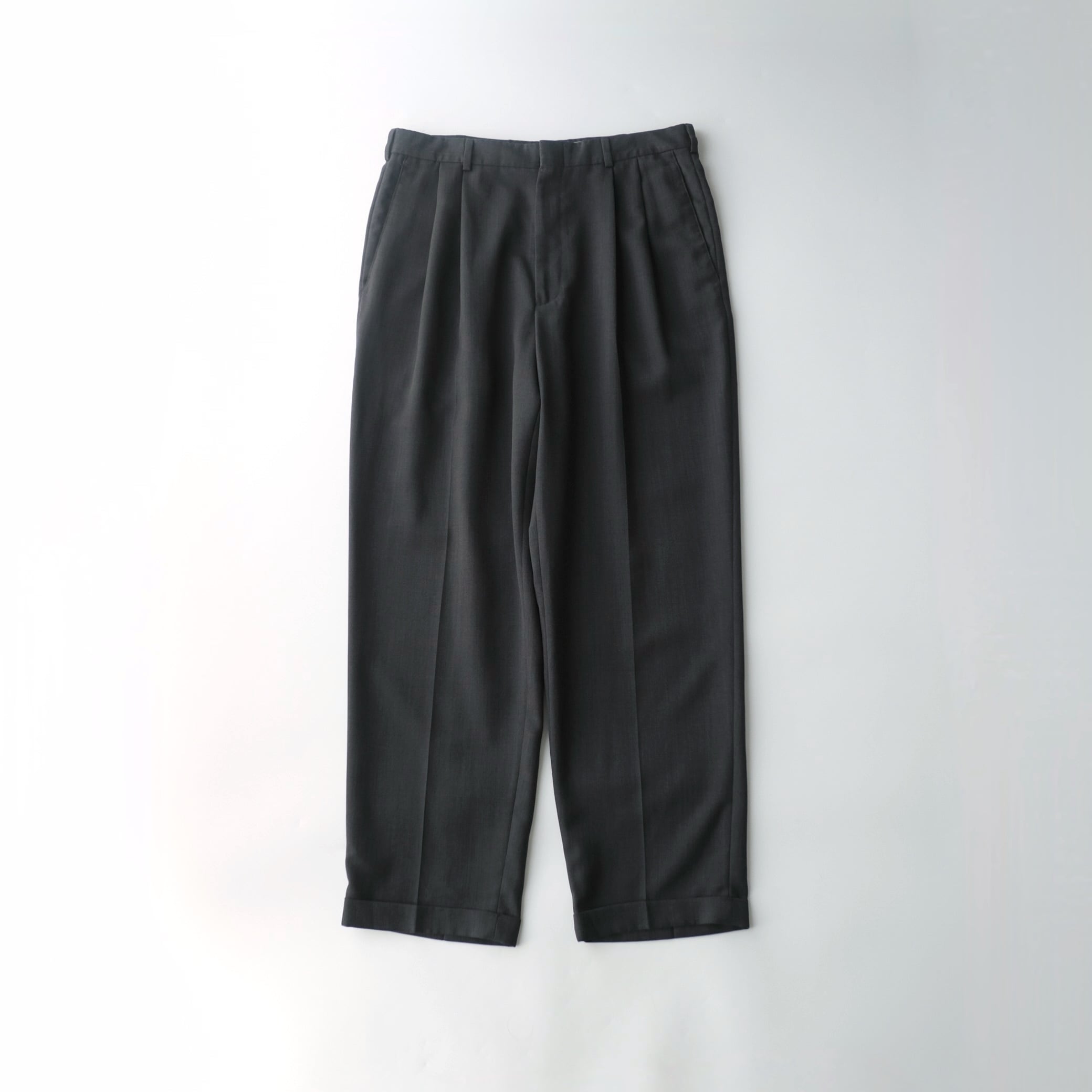 SLATES スレイツ 90s Two tuck Slacks W34L31. SLATES】90's Two tuck Slacks Charcoal W34L31 | RE:FOUND