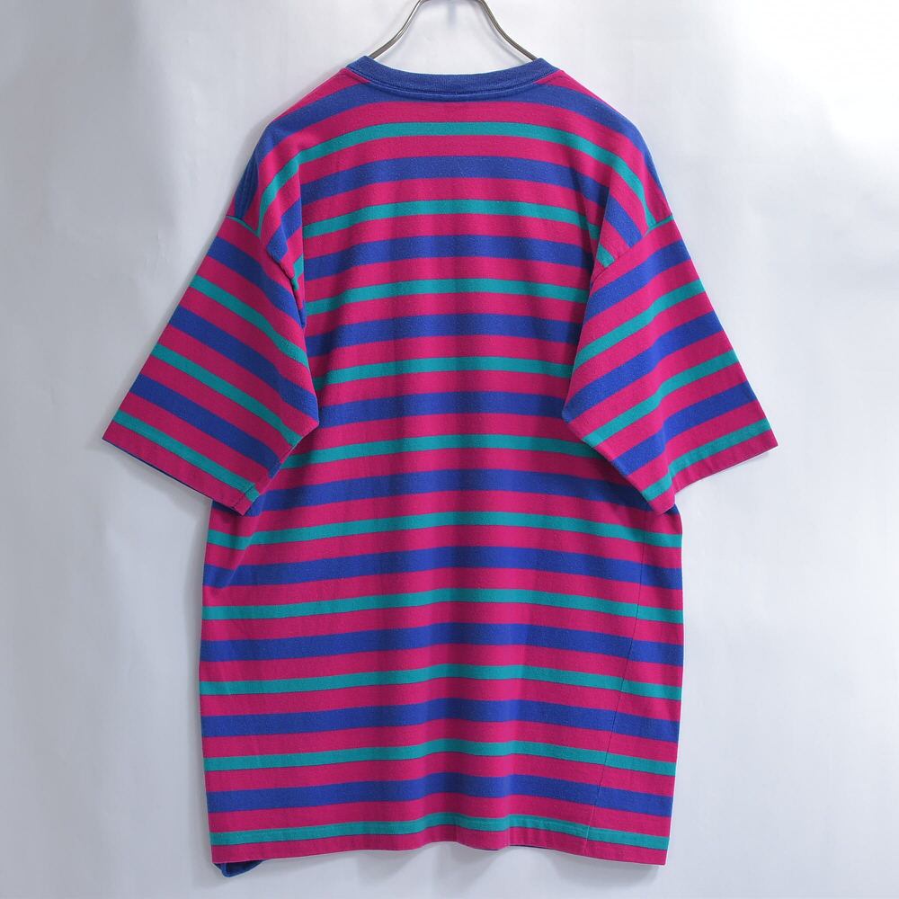 90s アメリカ製 LANDS'END ランズエンド マルチカラー ボーダーTシャツ