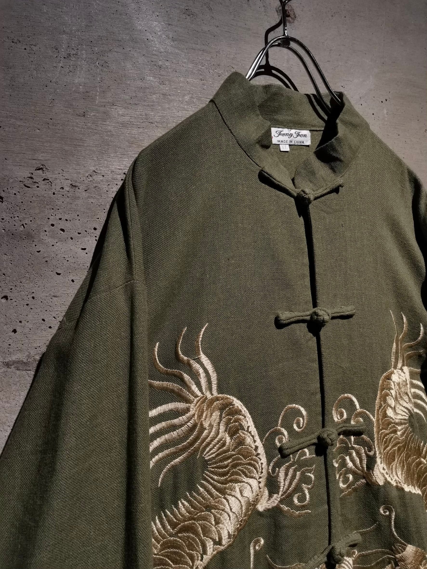 【Caka】Brilliant Dragon Embroidery Vintage Loose China Shirt Jacket |  Caka(カカ）下北沢古着屋、セレクトショップ powered by BASE