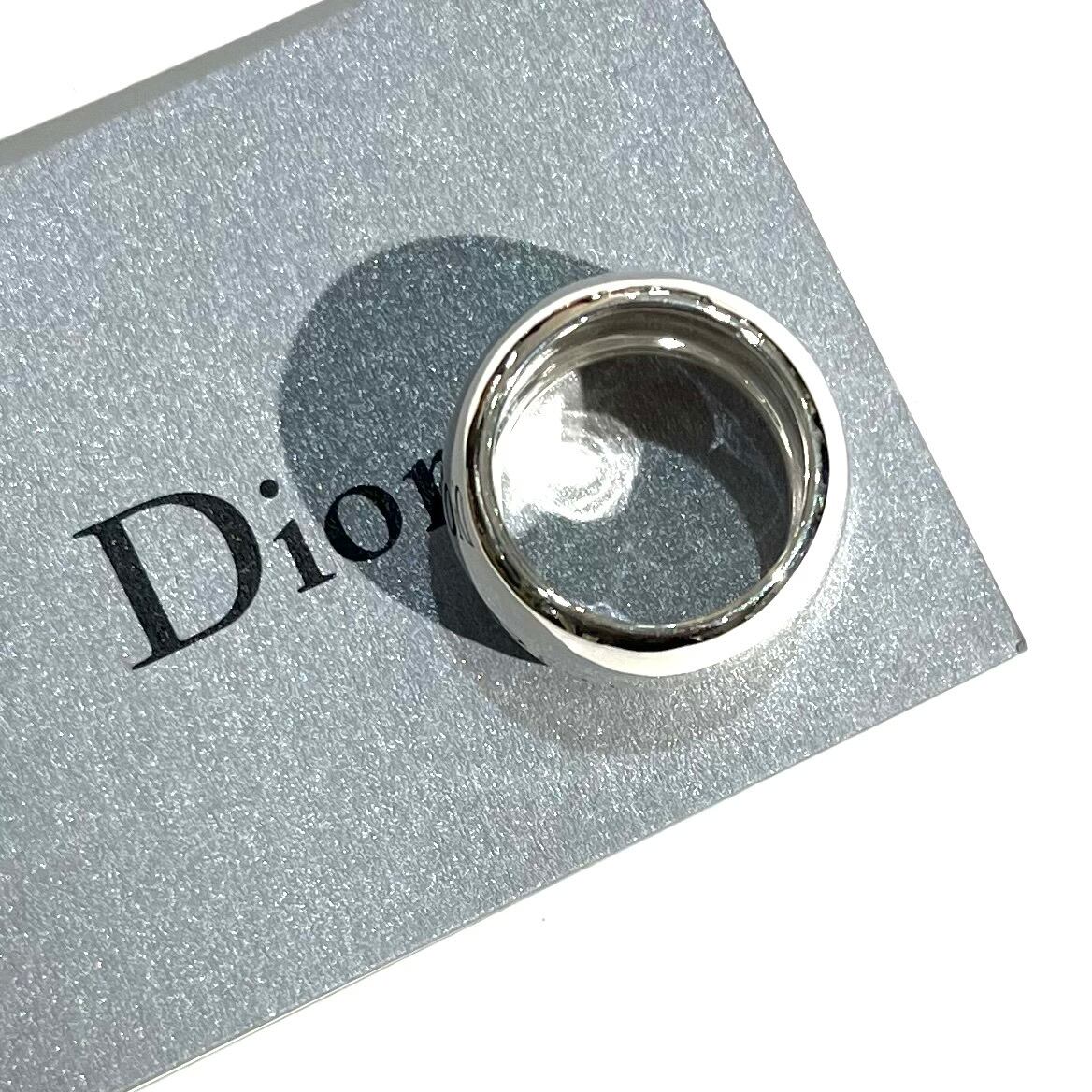 レア【Christian Dior】2069 ミラーロゴデザイン シルバーリング 13号