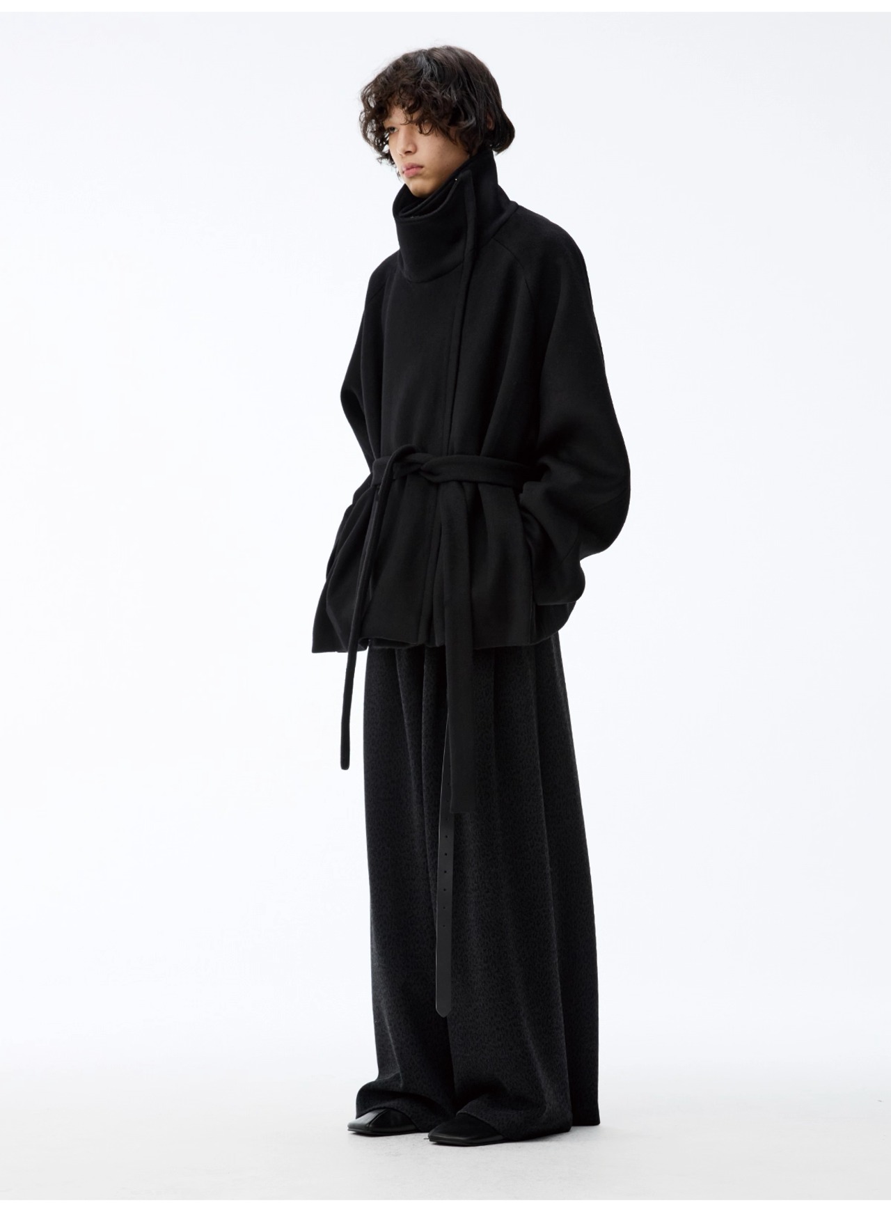 JCAESAR STUDIO Diagonal Zip Wool Coat