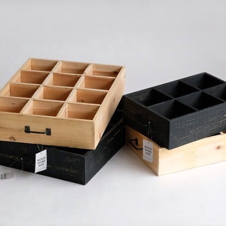 取っ手付木製収納ケース/スパイスラック/マグカップディスプレイ棚