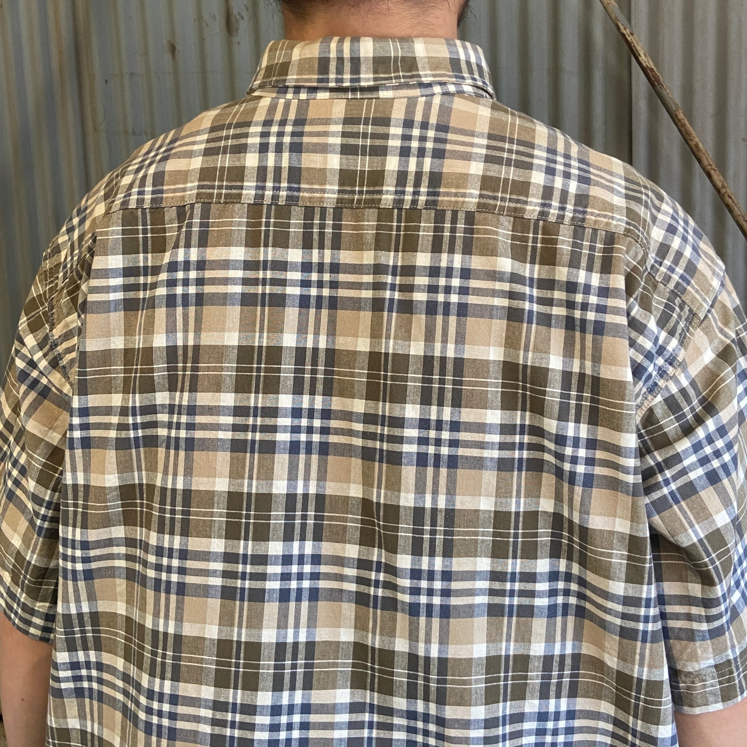 90年代 Carhartt カーハート チェック柄 半袖シャツ ボタンダウン
