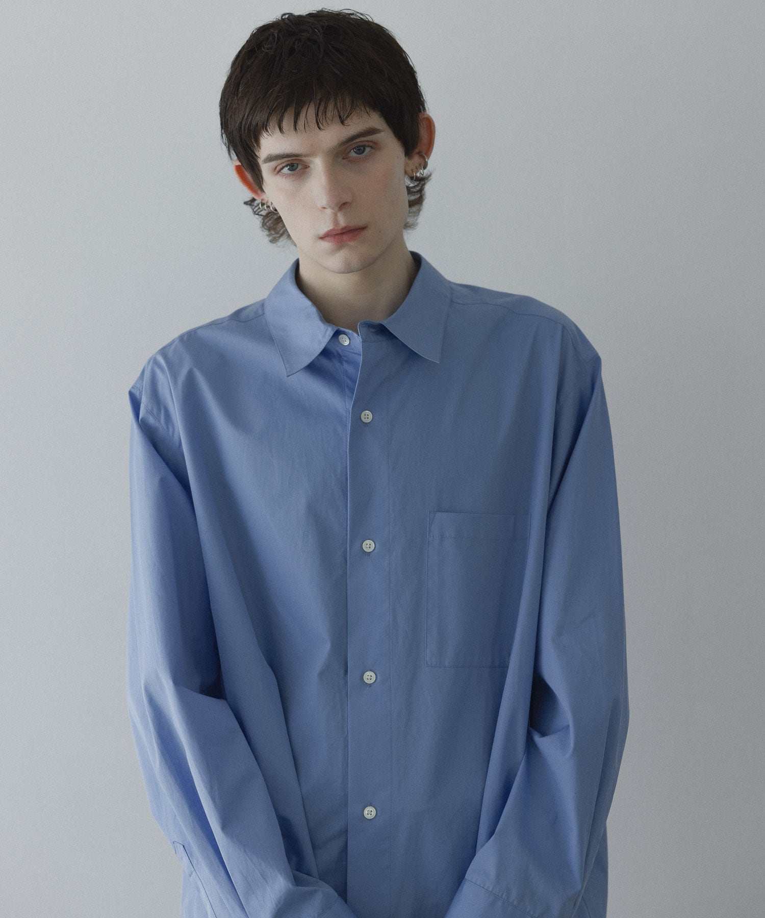 THOMAS MASON】loose basic oversize shirt〈BLUE〉予約販売【12月1日