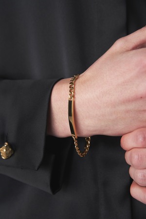 316L Plain bar bracelet［GOLD］#r137