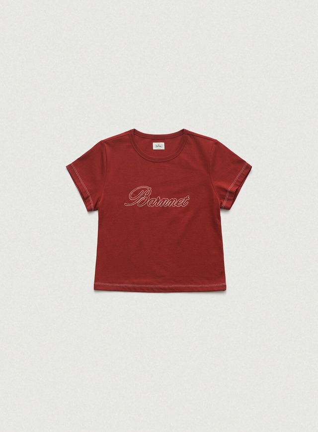 [The Barnnet] Diana Chain Stitch Logo T-Shirt_Red 正規品 韓国ブランド 韓国通販 韓国代行 韓国ファッション ザ バーネット ザバーネット 日本 店舗