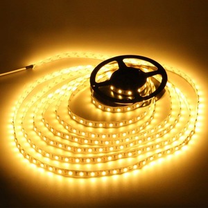 【新着特価】12V超高輝度 5M 600連 LEDテープ 防水 切断可能 白ベース/LEDグリーン 強力粘着両面テープ 正面発光 SMD 2835 3528 (イェロー)