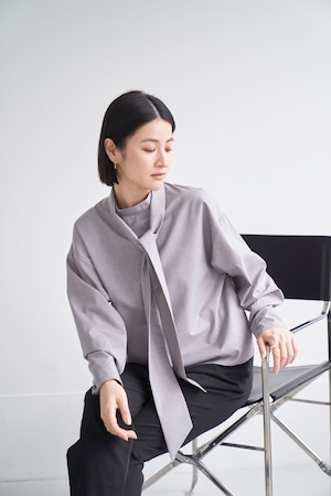 Ribbon Blouse - GRAY