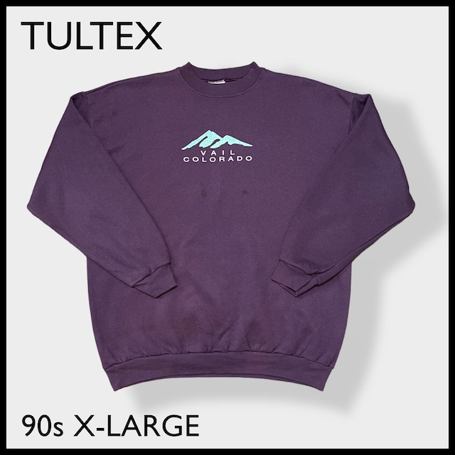 【TULTEX】90s USA製 コロラド プリント スウェット トレーナー ビンテージ ヴィンテージ オールド パープル ユニセックス X-LARGE US古着