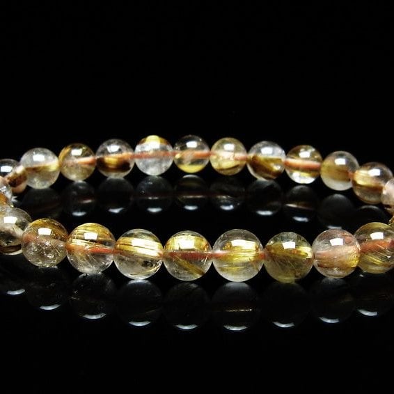 ルチルクォーツ ブレスレット 7mm タイチンルチルクォーツ タイチンルチル 一点物 メール便可 [M便 1/10] 111-48947