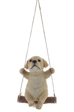 リアルすぎてドキッとするほど本物そっくりな犬の ガーデンオーナメント スウィング 子犬 ラブラドール ワンちゃん好きな人へのプレゼント オブジェ 置物 エンプレットベール