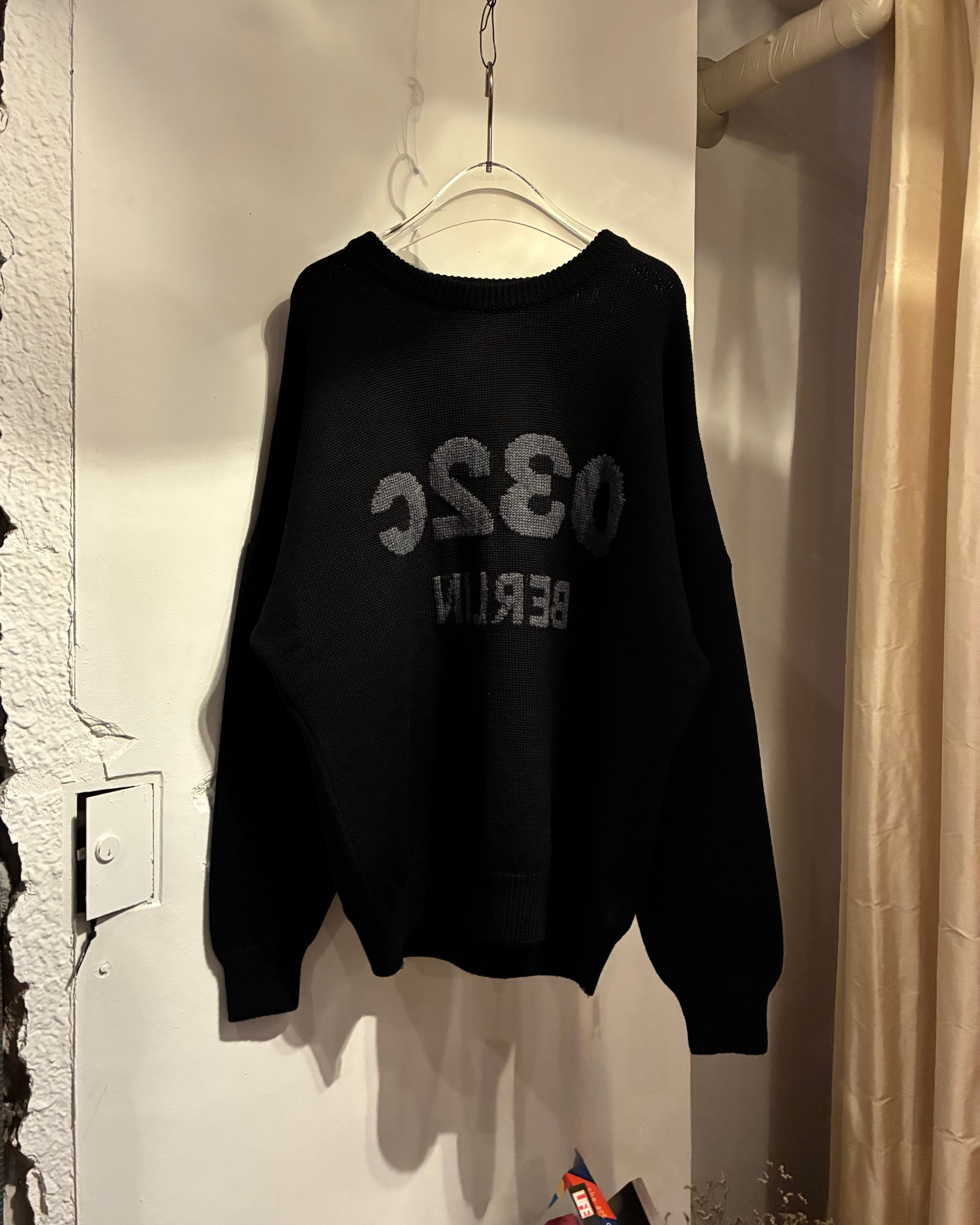 032c【"SELFIE" SWEATER -BLACK/BLACK MELANGE-】