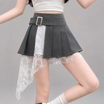 sheer lace pleats skirt / l0677