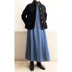 Denim Button Front Jumper Dress