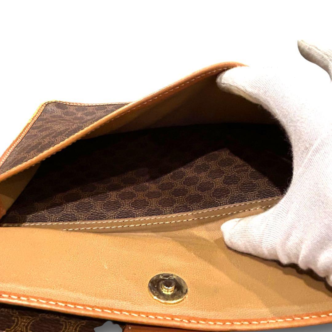 極美品 CELINE マカダム柄 ショルダーバッグ サコッシュバッグ CELINE マカダム柄ショルダーバッグ