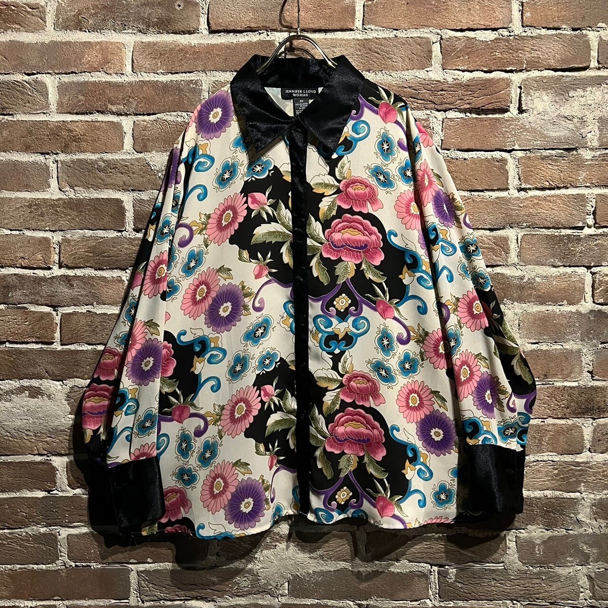 【Caka act3】Artistic Flower Pattern Vintage Loose Shirts | Caka(カカ）下北沢古着 ...
