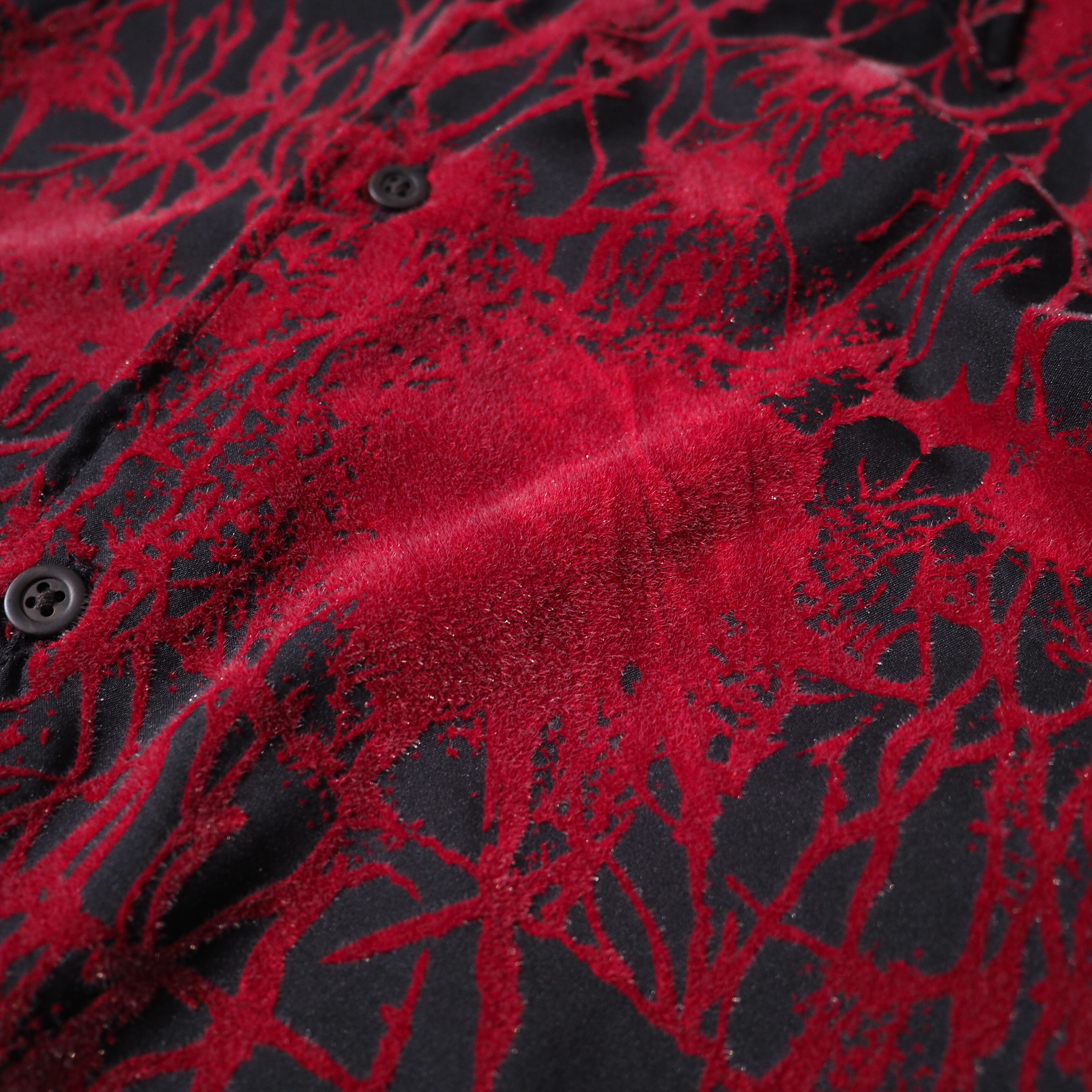 2000s ” PPFM ” Cracked corduroy pattern embbossed mode shirt