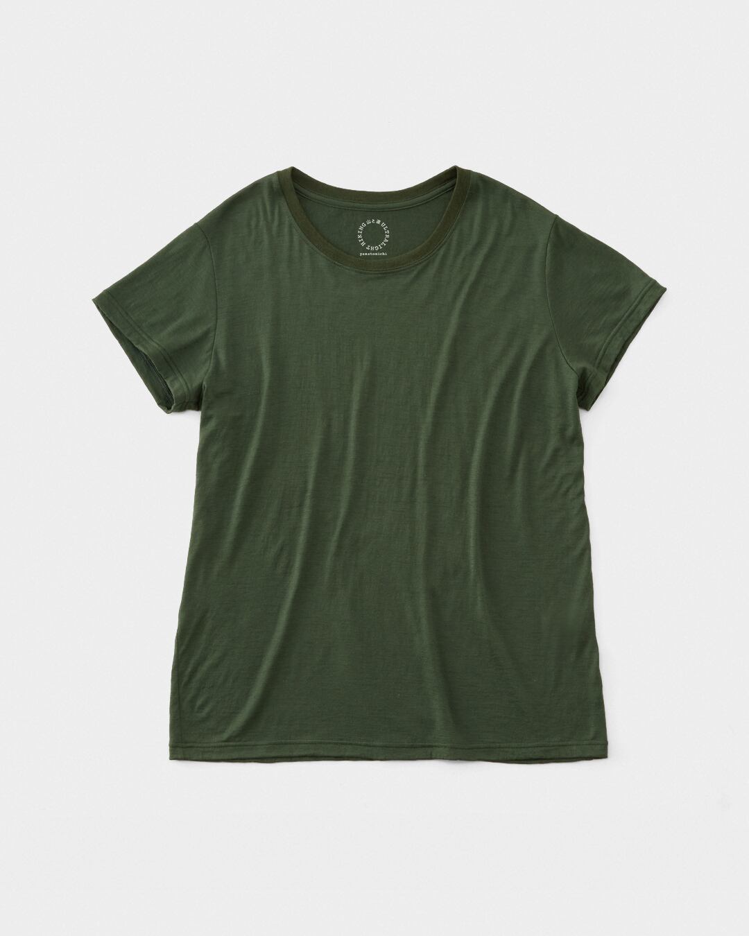 山と道 / 100% Light Merino French Sleeve - Women #Kombu Green