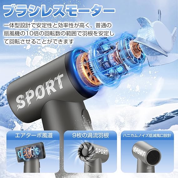 JisuLifeハンディファン☆強力小型扇風機 電動エアダスター