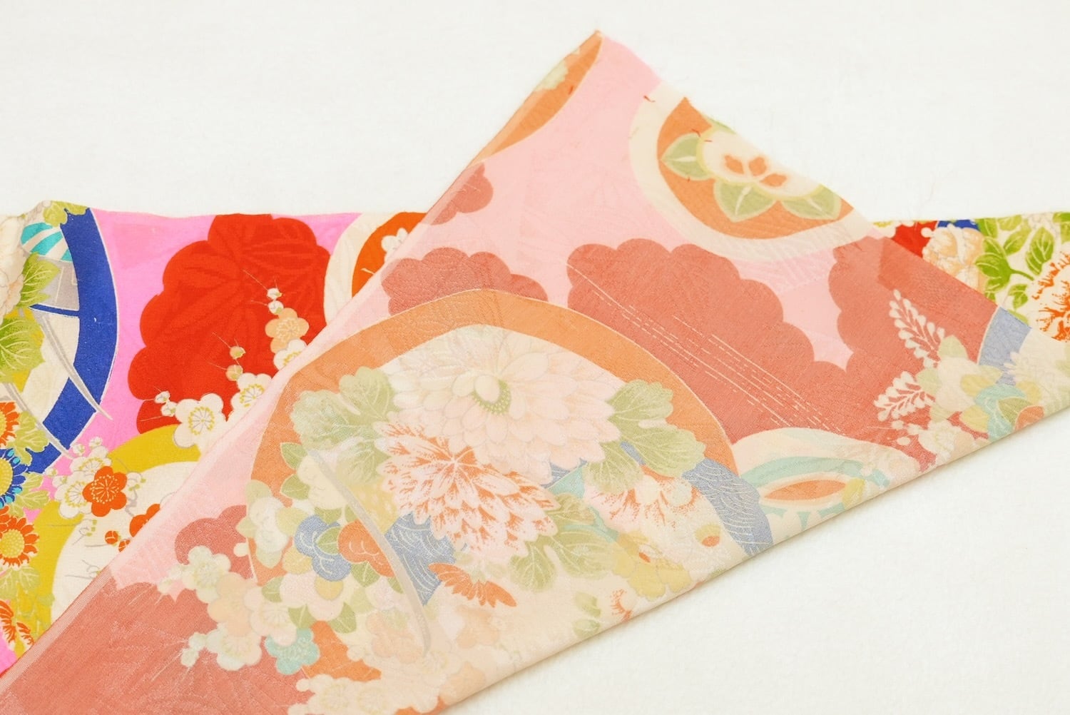 3723G10 正絹 はぎれ 古布 アンティーク着物 ヴィンテージ生地