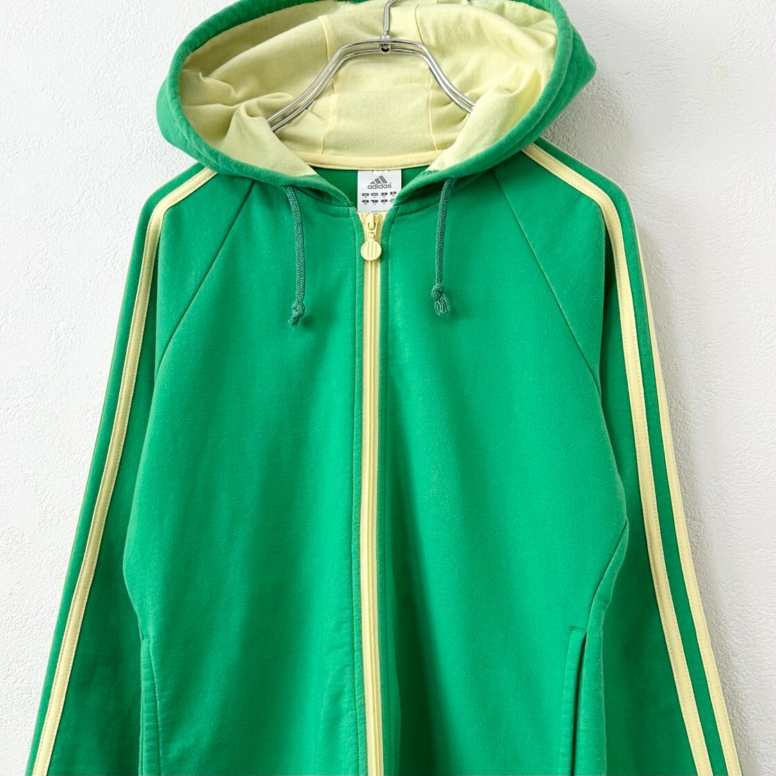 美品☆00s☆adidas/アディダス☆ジップパーカー☆薄手スウェット 