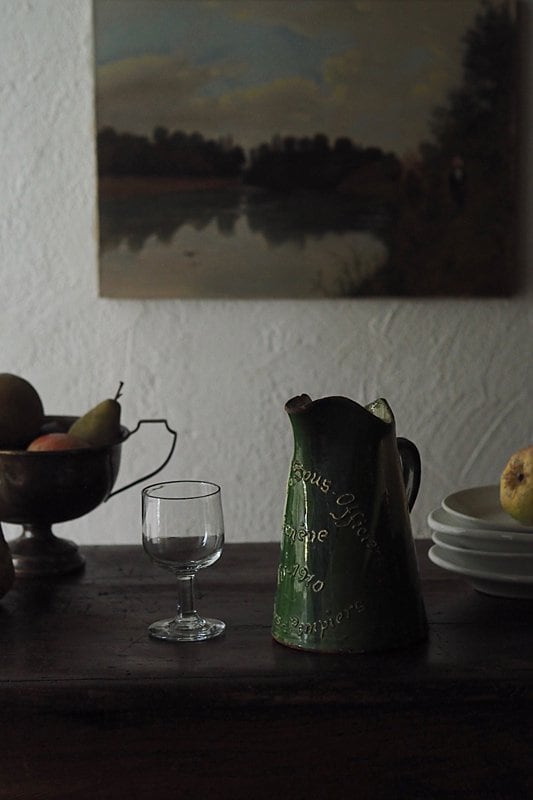 色の変化 陶器水差し-antique pottery pitcher | アンティーク